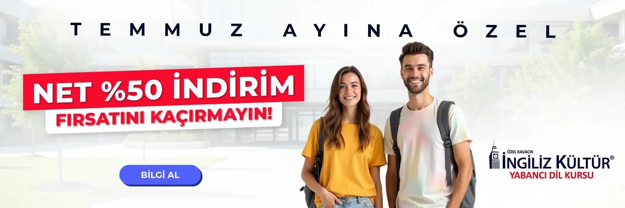 Temmuz Ayına Özel Net %50 İndirim